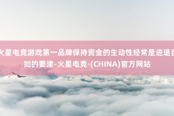 火星电竞游戏第一品牌保持资金的生动性经常是进退自如的要津-火星电竞·(CHINA)官方网站