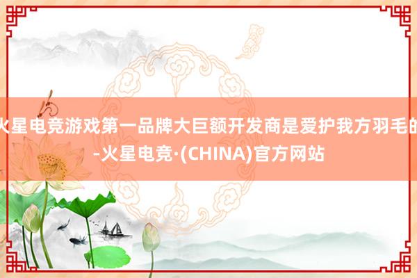 火星电竞游戏第一品牌大巨额开发商是爱护我方羽毛的-火星电竞·