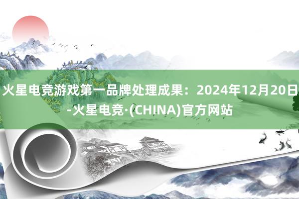 火星电竞游戏第一品牌处理成果：2024年12月20日-火星电竞·(CHINA)官方网站