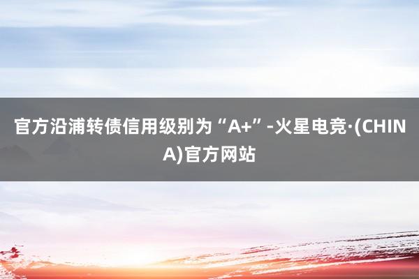 官方沿浦转债信用级别为“A+”-火星电竞·(CHINA)官方