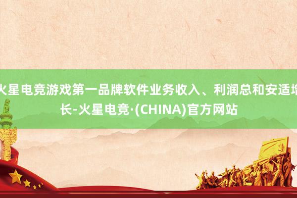 火星电竞游戏第一品牌软件业务收入、利润总和安适增长-火星电竞