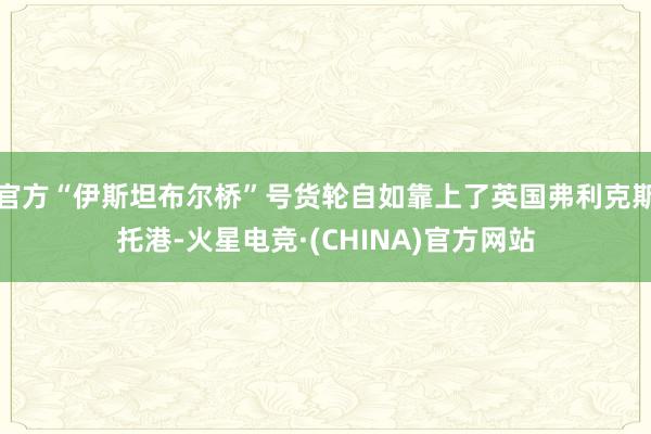 官方“伊斯坦布尔桥”号货轮自如靠上了英国弗利克斯托港-火星电