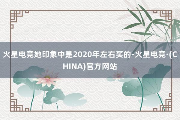 火星电竞她印象中是2020年左右买的-火星电竞·(CHINA
